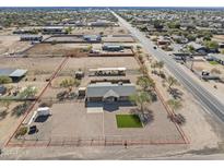 Wide aerial view of property, showing house and large land area at 3165 W Foothill St, Apache Junction, AZ 85120