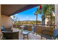 Spacious balcony with mountain views and patio furniture at 7402 E Carefree Dr # 310, Carefree, AZ 85377