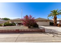 Ranch style home with mature landscaping and a two-car garage at 9507 W Spanish Moss Ln, Sun City, AZ 85373