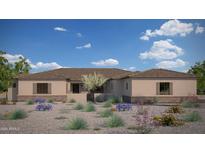 Single-story home with desert landscaping, and a light beige stucco exterior at 12313 E Gold Dust Ave, Scottsdale, AZ 85259
