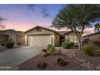 Single-story home with desert landscaping and attached garage at 6954 S Whetstone Pl, Chandler, AZ 85249