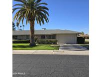 Ranch-style home with a two-car garage and mature landscaping at 10103 W Forrester Dr, Sun City, AZ 85351