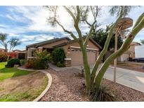 Front exterior of a single-story home with a two-car garage and landscaped yard at 125 W Welsh Black Cir, San Tan Valley, AZ 85143