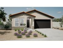 New single-story home with a two-car garage and desert landscaping at 18131 W Sand Hills Dr, Surprise, AZ 85387