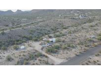 Aerial view of desert property with home and surrounding land at 26956 N Shirley Rd, San Tan Valley, AZ 85143
