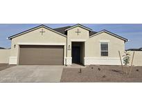 Single-story house with brown garage door and landscaping at 5830 E Smeaton Pl, San Tan Valley, AZ 85140