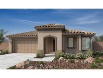 Single-story home with tile roof and landscaped front yard at 21173 E Canary Way, Queen Creek, AZ 85142