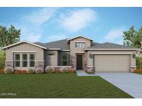 Single-story home with stone accents and a two-car garage at 21627 W Mariposa St, Buckeye, AZ 85396