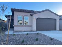 Single-story home with attached garage and desert landscaping at 12259 E Verbina Ln, Florence, AZ 85132