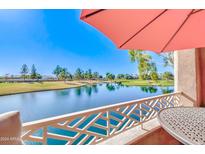 Relaxing balcony with serene golf course and lake views at 3800 S Cantabria Cir # 1023, Chandler, AZ 85248