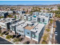 Aerial view of modern townhouses with private rooftop decks at 1914 W Desert Hollow Dr, Phoenix, AZ 85085