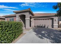 One-story house with a two-car garage and neatly trimmed bushes at 21576 E Pecan Ct, Queen Creek, AZ 85142