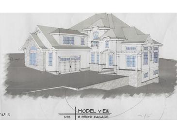Model view of the home's front facade at 151 Swan Lake, Chapel Hill, NC 27517