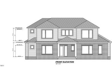 Two-story house plan with brick and siding at 75 Bur Oak Ct, Pittsboro, NC 27312