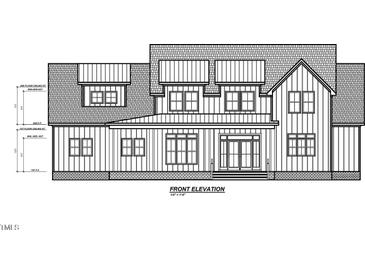 Front elevation of a two-story house at 2560 Lassiter Rd, Four Oaks, NC 27524