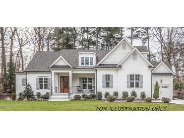 Two-story craftsman style home with white siding and gray roof at 4808 Glen Forest Dr, Raleigh, NC 27612