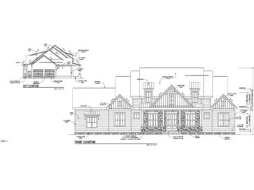 House plans showing front and side elevations at 7 Blackhorn Ct, Pittsboro, NC 27312