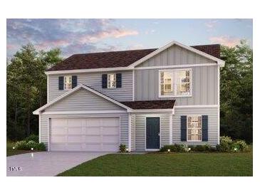 Two-story house with gray siding, brown roof, and a two-car garage at 124 Ferry Ct, Rocky Mount, NC 27804