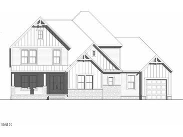 Modern farmhouse style home rendering with two-car garage at 73 Kingfisher Trl, Willow Springs, NC 27592