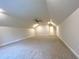 Large bonus room with carpet and ceiling fan at 1350 Geneva Albright Rd, Graham, NC 27253