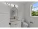 Modern bathroom with vanity and window at 5305 Dixon Dr, Raleigh, NC 27609