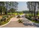 Aerial view of Southern Hills Estate's gated entrance at 6509 Century Oak Court, Raleigh, NC 27613