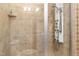 Bathroom with a large shower and tiled walls at 40002 Worth, Chapel Hill, NC 27517