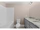 Bathroom boasts granite countertops and a bathtub shower combo at 4268 Jacks Creek Trl, Burlington, NC 27215