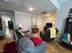 Basement living area with hardwood floors at 124 Don Ron Rd, Erwin, NC 28339