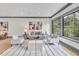 Bright living room features hardwood floors, large windows, and comfortable seating at 1312 Hunting Ridge Rd, Raleigh, NC 27615