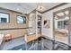 Luxurious bathroom with a large shower, soaking tub, and marble floors at 1312 Hunting Ridge Rd, Raleigh, NC 27615