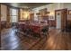 Elegant dining room with a large table and fireplace at 6720 Mebane Oaks Rd, Mebane, NC 27302