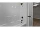 Clean bathroom with a tub and shower at 127 Hillwood Dr, Sanford, NC 27332