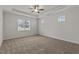 Spacious bedroom with carpeted floors and ceiling fan at 127 Hillwood Dr, Sanford, NC 27332