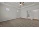 Spacious bedroom with carpeted floors and ceiling fan at 127 Hillwood Dr, Sanford, NC 27332