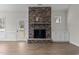 Stone fireplace in living room at 127 Hillwood Dr, Sanford, NC 27332