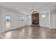 Spacious Gathering room with a stone fireplace and hardwood floors at 188 Hillwood Dr, Sanford, NC 27332