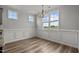 Elegant dining room with hardwood floors and wainscoting at 188 Hillwood Dr, Sanford, NC 27332
