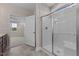 Main bathroom with shower and access to another room at 152 Hillwood Dr, Sanford, NC 27332
