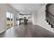 Open concept kitchen with island and backyard access at 114 Hillwood Dr, Sanford, NC 27332