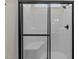 Modern shower with glass enclosure and built-in seat at 58 Hillwood Dr, Sanford, NC 27332