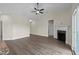 Spacious living room with fireplace and hardwood floors at 58 Hillwood Dr, Sanford, NC 27332