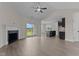 Living Room with fireplace and sliding glass doors at 58 Hillwood Dr, Sanford, NC 27332