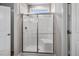 Large walk-in shower with glass enclosure and built-in seat at 50 Oleander Ln, Sanford, NC 27332