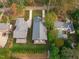 Aerial view of two modern homes with backyard decks at 1435 Duplin Rd, Raleigh, NC 27607