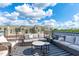 Relaxing rooftop deck with wicker furniture and city views at 2014 Moody Ln, Durham, NC 27701