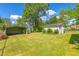 Large backyard with shed, carport and lush green grass at 317 Quintas Ave, Burlington, NC 27215