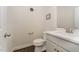 Small bathroom with white vanity and modern fixtures at 1121 Talisker Way, Burlington, NC 27215