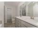 Primary bathroom with double vanity and walk-in shower at 1121 Talisker Way, Burlington, NC 27215