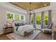 Main bedroom with wood ceiling and large windows at 62 Teal Trace Ct, Pittsboro, NC 27312